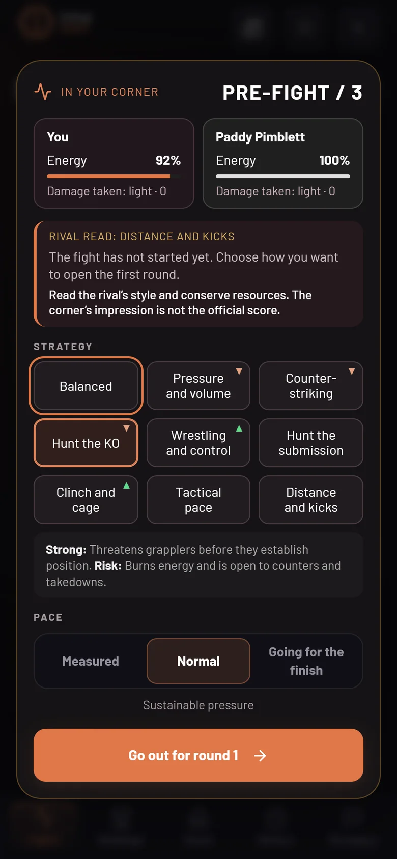In your corner